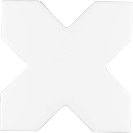 Apollo Tile Siena 5.35 in. x 5.35 in. Matte White Ceramic Cross-Shaped Wall and Floor Tile 5.37 sqft/case, 27PK MOR88WHTCRA